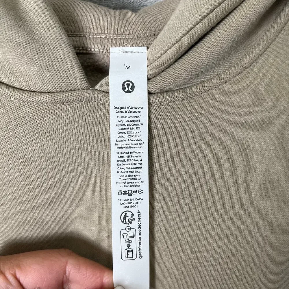 Lululemon Heavyweight Fleece Oversized Hoodie Sheer Oak Medium Athleisure‎